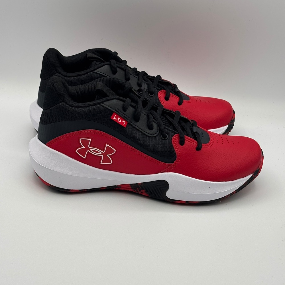 Under Armour UA Lockdown 7 Shoes Men Size 8 Red Black Basketball 3028512-600